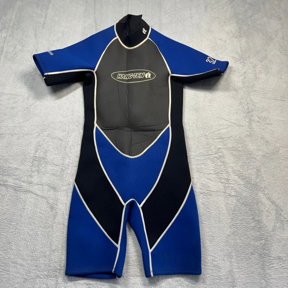 Hang Ten Shorty Wetsuit Youth Blue Black 3/2mm Neoprene Spring Suit XL